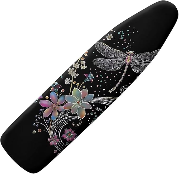 Iron Board Cover Standard Size Soft Durable Ironing Board Cover Ventilate Thick Cover with Cozy Nose Pocket 54x15 inches-Dragonfly
