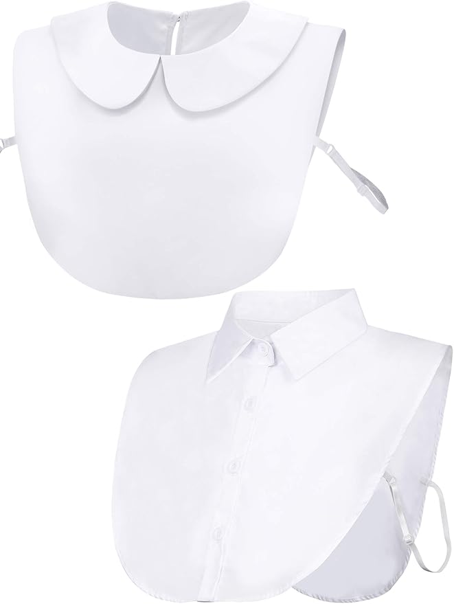 Tatuo 2 Pieces Fake Collar Detachable Collar for Women Shirts Dickey Half False Blouse Dickey