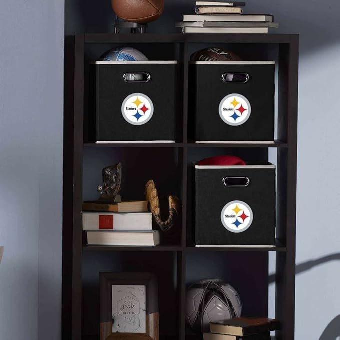 Franklin Sports NFL Storage Bins - Collapsible Cube Container + Basket - NFL Office, Bedroom + Living Room - 11"x11"