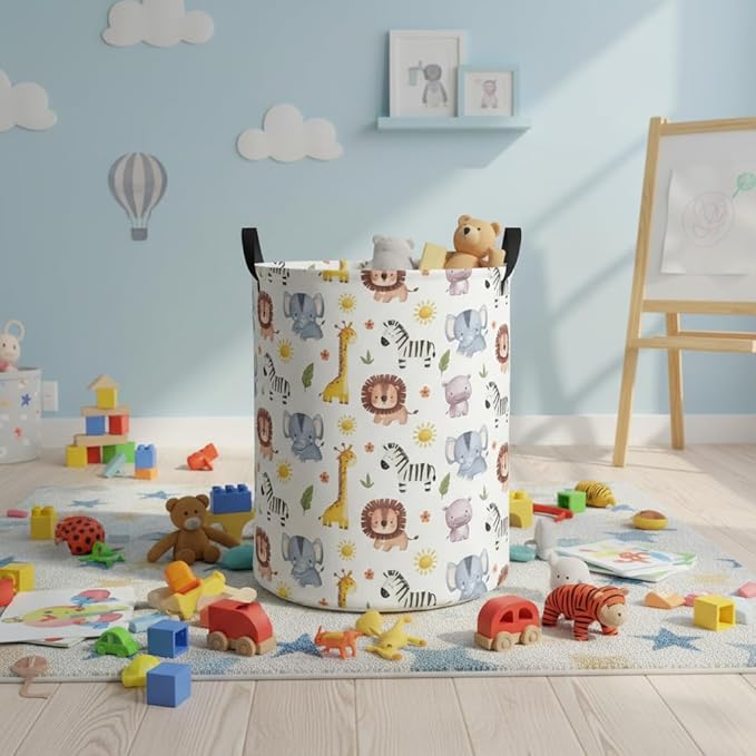 Baby Laundry Hamper kids laundry Basket Waterproof Laundry Bag for Bedroom Toy Clothes Organizer Room Décor(Animal)