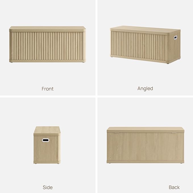 SICOTAS Storage Bench 80.4" Wide Shoe Bench with Lift Top Large Wooden Storage Chest Trunk Modern Blanket Chest with 4 Safety Hinges & Seating for Bedroom Entryway Living Room Hallway