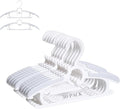 JSF 30Pcs Baby Hangers for Nursery Closet, Infant Hangers Extendable and Non-Slip for Newborn Toddler Kids Clothes,11"-14" Adjustable Children Coat Pant Hanger for Girl and Boy Nursery Grey