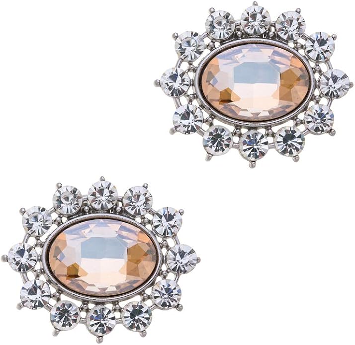 Ruihfas 2Pcs Sparkly Removable Oval Egg Shape Crystal Shoe Clips Accessories for Women Bride Wedding Prom Party Shoes Decoration