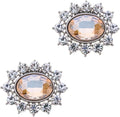 Ruihfas 2Pcs Sparkly Removable Oval Egg Shape Crystal Shoe Clips Accessories for Women Bride Wedding Prom Party Shoes Decoration
