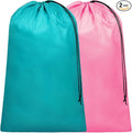F-color Travel Laundry Bags 2 Pack - Cruise Essentials 2026 Washable Large Dirty Clothes Organizer Pouch 24 x 36 Inch for Cruise Ship Cabin, Summer Camp & College Dorm Hamper Liner, Blue & Pink