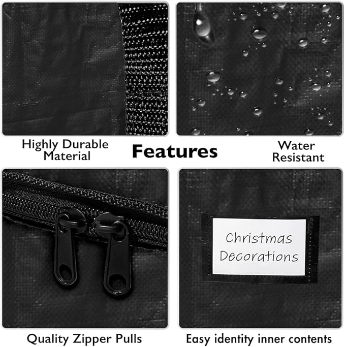 ClearSpace Heavy Duty Moving Bags or Storage Bags – Black Storage Bins with Lids, Large Moving Boxes with Backpack Straps & Zippers,– Packing Box & Moving Supplies for College Dorm, 6 Pack