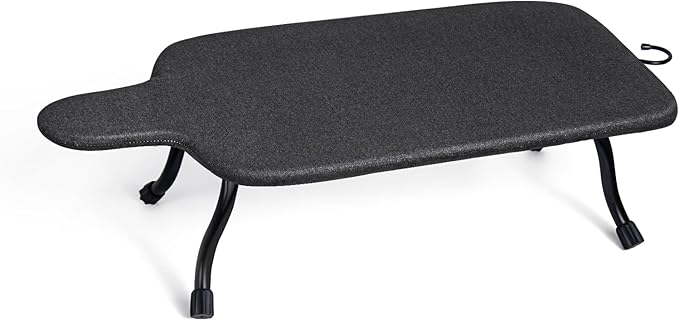 Duwee 15"x30" Table Top Ironing Board Extra Wide with Heat Resistant Cover,10mm Thicken Double Layers Feltpad and Foam,Non-Slip Feet for Home, Laundry Rooms, Dorms,Black