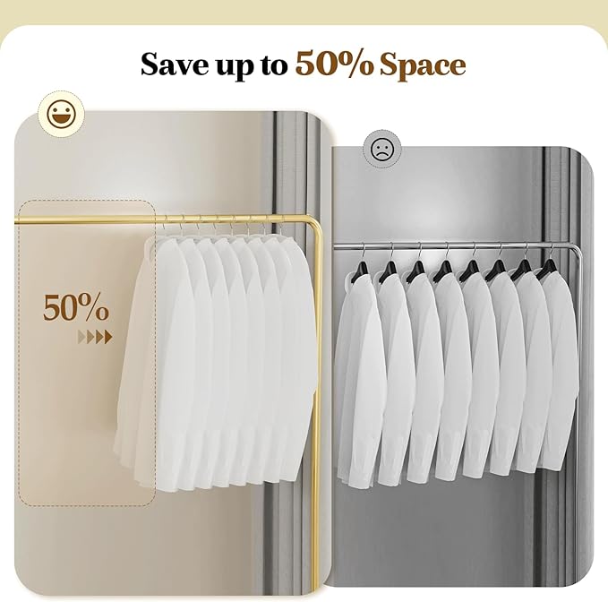 Heavy Duty Metal Suit Hangers 20 Pack, Non-Slip PVC Coating, No Shoulder Bumps, Space Saving Clothes Hangers for Sweaters, Coat, Shirts, Skirt, Jackets, White