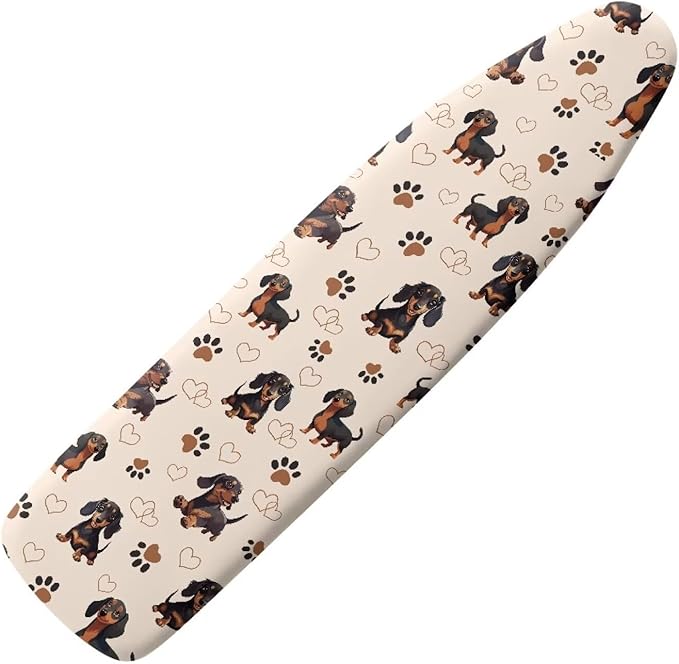 SEANATIVE Cute Dachshund Ironing Board Cover Stain Resistant Soft Stretchy Iron Pad Covers Protector Fits for Table Top Ironing Board