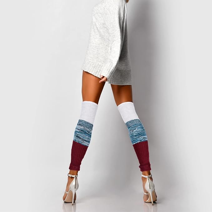 Benefeet Sox Wool Knit Leg Warmers for Women Vintage Boho Leg Warmers Long Winter Warm Thigh High Footless Boot Socks