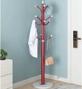 IMPREC Free-Standing Coat Rack, Hat Hanger Metal Coat Hangers Backpacks Umbrellas Purses Simple Coat Stand Stylish Coat with Stable Round Marble Base (Color : Rojo)