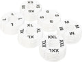 60 PC Clothing Rack Sizes Marks Dividers Ring Hangers XS S M L XL XXL White Plastic Round Retail Store c