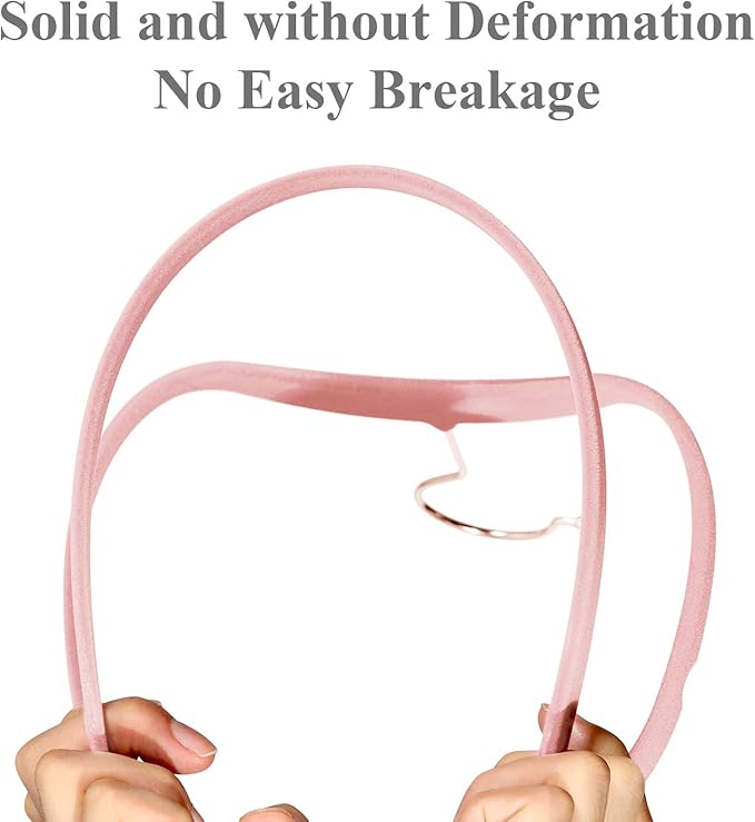 VECELO Premium Velvet Clothes Hangers Suit Heavy Duty (100 Pack)-Non Slip & Space-Saving with 12 Finger Clips & 2Tie Rack Excellent for Men and Women,Pink