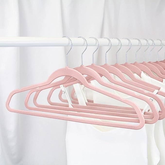Member's Mark Elite Quality Velvet Hangers - 50 Pack (Ash Rose)
