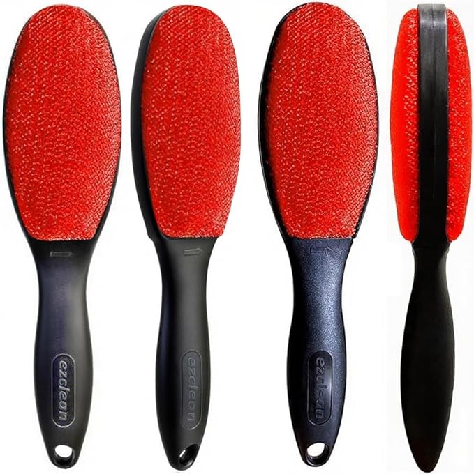 4Pack Red Color Lint Brush for Clothes Furniture Couch, Lint Brush Pet Hair Remover for Clothes Brush, Reusable Lint Brushes for Pet Hair,Velvet Brush, Pet lint Brush, Fabric Brush