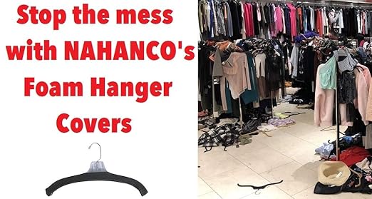 NAHANCO 2041C Foam Hanger Covers, Grey (Pack of 100)