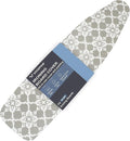 Ironing Board Cover and Pad, Thick Padding, Elastic Edge, Silicone Coated, Resist Scorching, Adjustable Fastener, Heavy Duty Padded Iron Board Covers (Floral Tiling, 15" x 54")