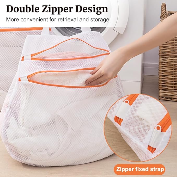 DONGKER Mesh Laundry Bags,2/4PCS Mesh Travel Laundry Bags with Hanging Handle for Washing Delicates Socks Bra Lingerie
