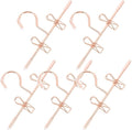 Luxshiny Mini Doll Clothes Hangers Set of 5 Metal Small Dress Hangers for Dollhouse Decor and Outfit Display Rose Gold Miniature Clothes Rack