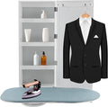 Wall Mounted Ironing Board Cabinet with Mirror, Built-in Swivel Ironing Board Foldable with Storage for Home Apartment Small Spaces (Style3 Rotatable)