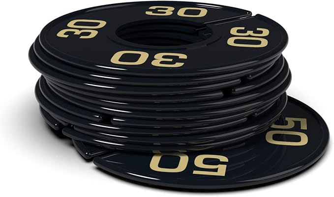 Round Rack Size Divider - Men's Sizes (30-50 Even) (33, Black with Gold Print)
