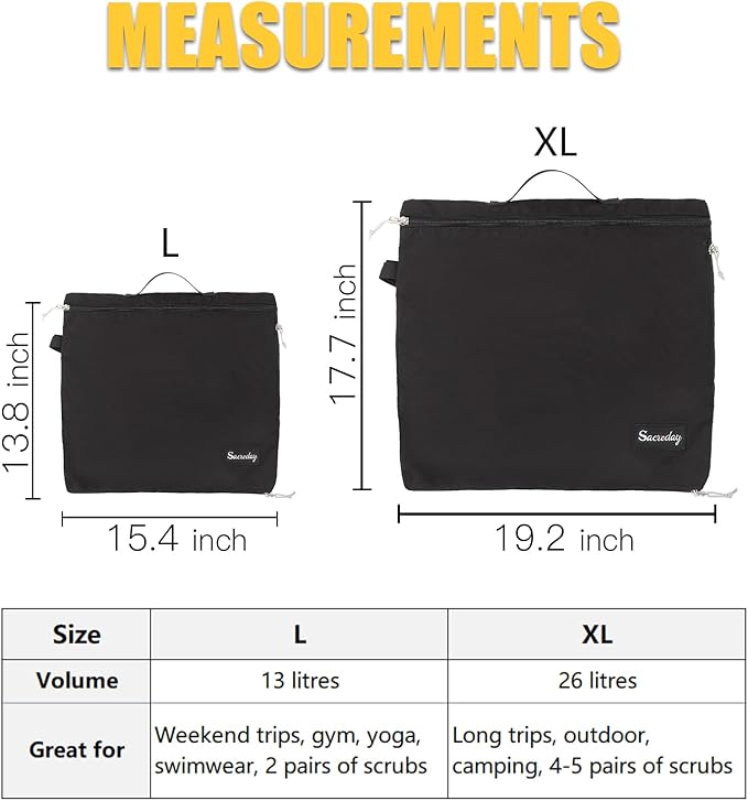 Dirty Laundry Bag for Traveling-Mesh Laundry Bags XL Travel Gym Healthcare Workers Laundry Sports Fitness Swimwear Camping Portable Wash Bag XL (Black)