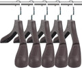 DEDU Suit Hangers for Men 40 Pack, Extra Wide Suit Hanger Non Slip Width 17.7", Thick Plastic Coat Hangers Brown with Metal Hook