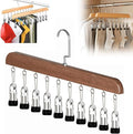 Legging Organizer for Closet, 2026 New Closet Organizer with 10 Clips, 360° Rotating Space Saving Hanging Clothes Organizer Hanging Rack for Holds 20 Leggings, Jeans, Hats, Shorts, Socks (1, Brown)