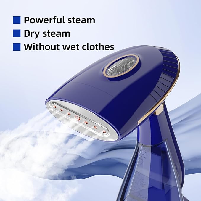 Handheld Steamer for Clothes, 1500W Steam Iron with 168ml/288ml Adjustable Tanks, Vertical/Horizonal Steaming & Ironing, Lightweight, Auto-off, DJ-1009