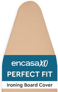 Encasa XO Ironing Board Cover and Pad 42"x14" - 4mm Felt Medium Iron Board Cover with Padding - Heat Resistant, Stain-Safe Dye, Non Slip Elastic Bungee Cord Tightening Iron Table Cover Light Beige