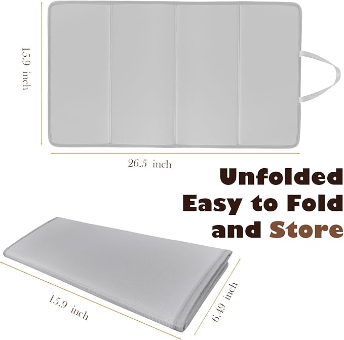 Steamer Board for Clothes, Over The Door Steamer Pad, Compact Hanging Ironing Mat for Shirts and Blouses, Foldable Steam Ironing Board for Table Top, Travel, and Small Space