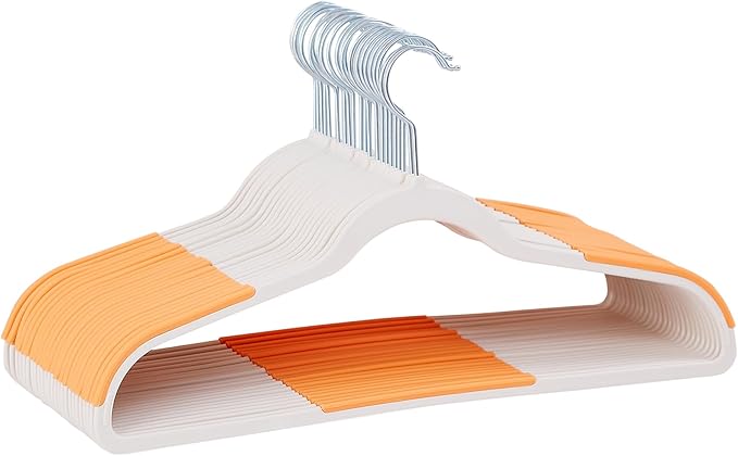 VECELO 25 Pack Clothes Hangers, Non-Slip Plastic Hanger, 360°Swivel Hook & Space Saving for Bedroom Closet, Great for Shirts Suit Coat Pants Skirt Dresses