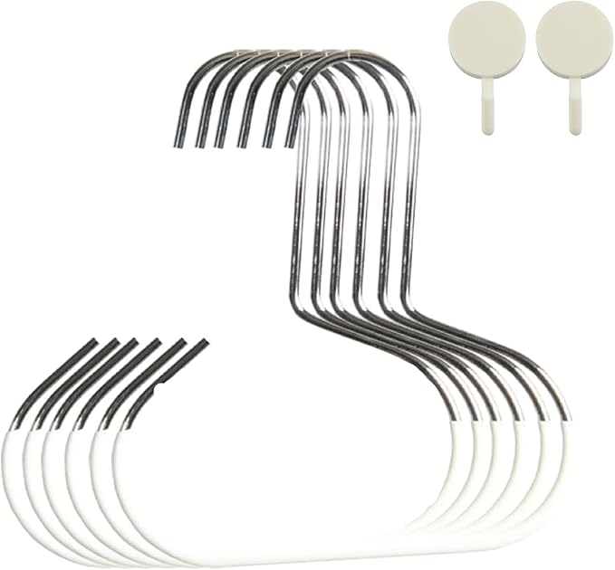 Durable Steel Hangers: Maximize Closet Space with Versatile Storage, Hat Organizer, Stainless Hat Hanger, Multifunctional Steel Hangers for Hats, Scarves, Belts, Ties, Bra, Anti-Slip (24, White)