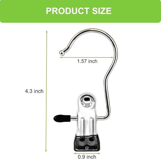 Boot Hangers Clips, 100 Pack Black Laundry Hooks Hanging Clips Clothes Pins Closet Hanger Organizer Clamps Socks Towel Clips