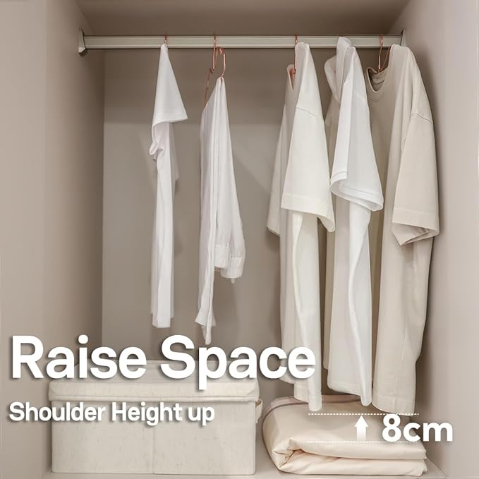 Metal Clothes Hanger, Ultra Slim & Short Neck Hanger,Space Saving Durable Non-Slip Felt Hangers, Closet Organizer (Rosy Gold)