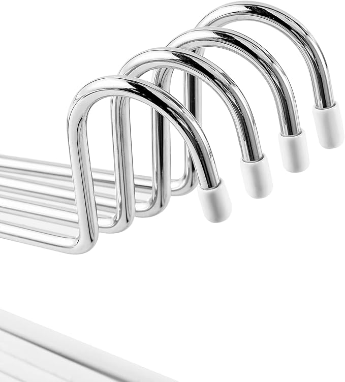 VASLIM Extra-Wide Drapery Hangers Blanket Hangers Heavy Duty Black Vinyl Coated Nonslip - Holds Up to 40 Lbs - Great for Quilts, Comforters, Table Cloths, Bedding, Towels, Rugs 8 Pack(White)