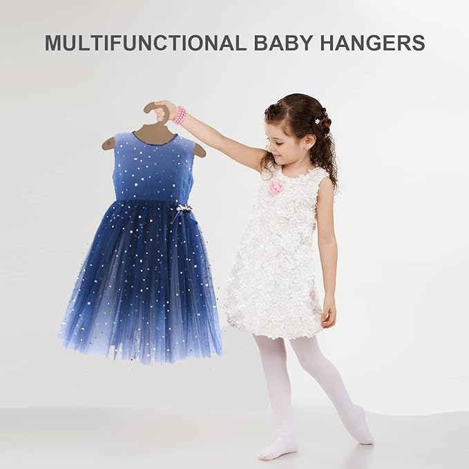 Baby Hanger for Nursery Closet Storage 11" Save Space Kids Hangers for Infant Children,Non-Slip Toddler Clothes Pants Hangers for Boy Girl Newborn ECO Friendly Cardboard Hanger Garment Display