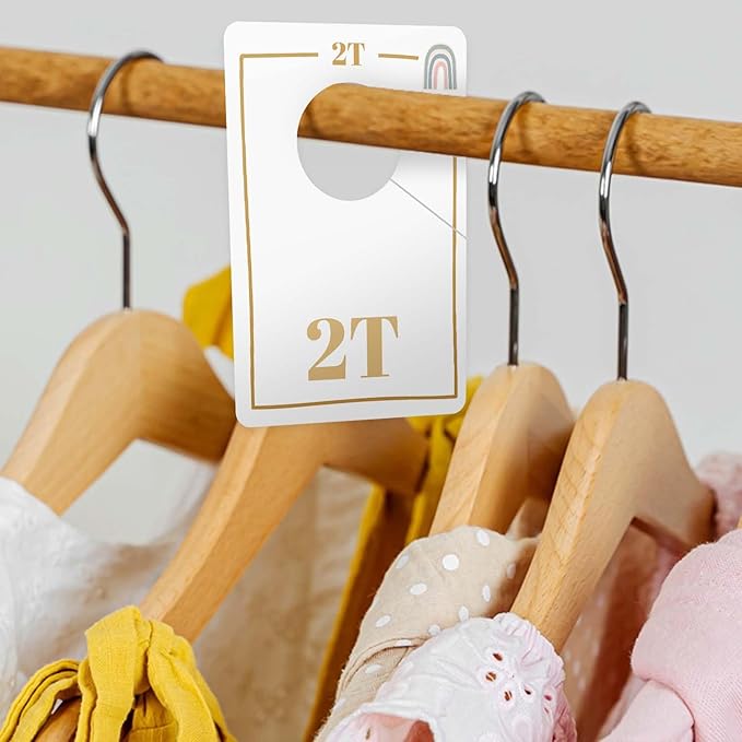 Canopy Street Modern Rainbow Closet Clothing Dividers/Trendy Rainbow Closet Organizers / 10 Newborn To 4T Clothes Organization Dividers / 4" x 6" Flat Boho Baby Nursery Divider Set
