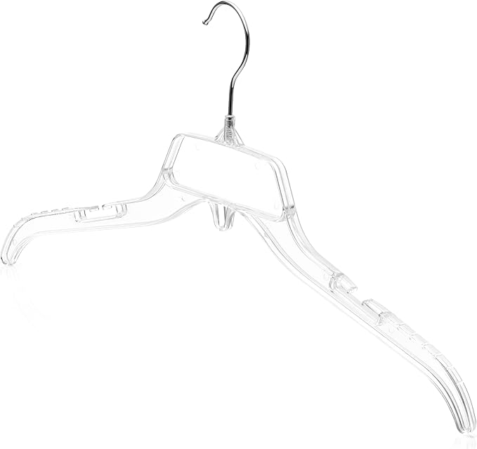 DEILSY™ Clear Plastic Clothes Hangers - Durable Clothing Hangers - Versatile Plastic Hangers for Organizing Garments for Shirt, Dress and Coat - 100 Pack