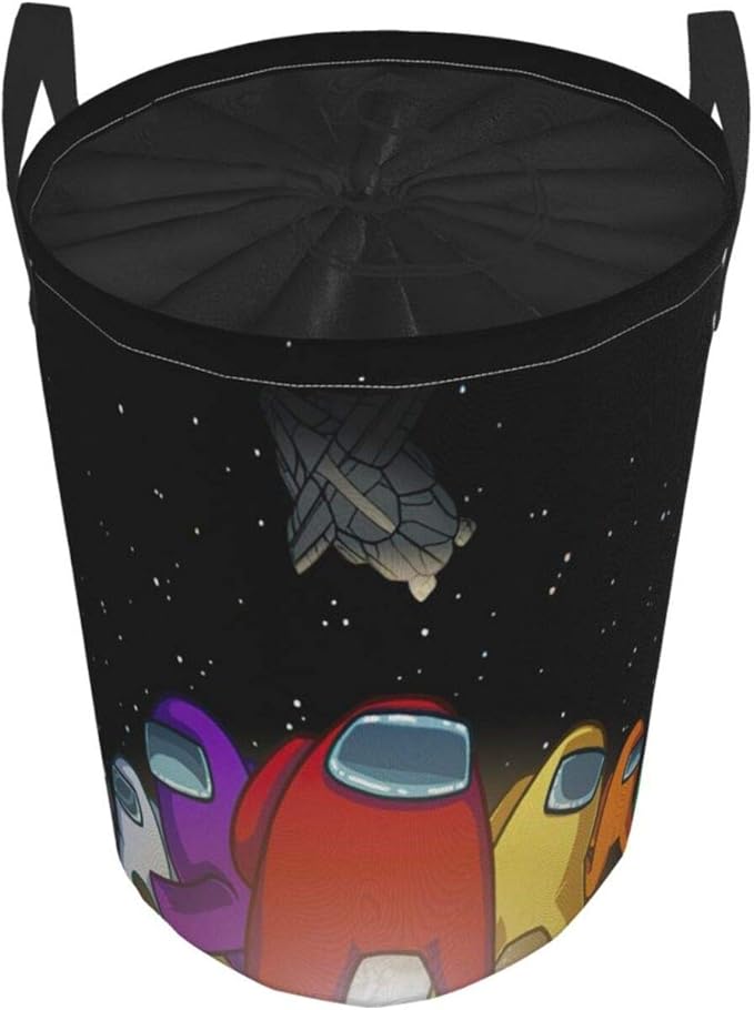 AKA personality Am-Ong U-S Laundry Basket, Laundry Hampers Lightweight Durable Drawstring Waterproof Round Storage Basket,Bathroom/Home Decor/Baby Hamper/Boxes/Baby Clothing