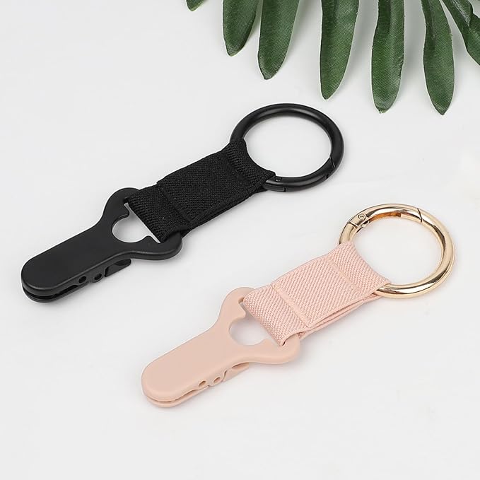 Niveaya Hat Clip for Travel on Bag - 2 Pack, Vacation Beach Cruise Essentials Accessory for Travel Handbag Backpack Luggage, Securely Hold to Keep Hat Shaped, Hands-Free, Black+Pink