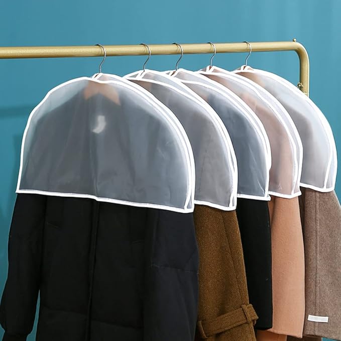10Pack Shoulder Covers Clothing dust Cover Hanger Covers for Clothes Plastic Garment Bags for Closet Storage Suit, Coats, Jackets, Dress Closet Storage
