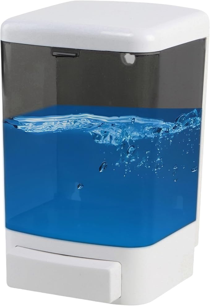 Manual Soap Dispenser Kitchen Bathroom Hand Wall Mounted Dispensers Commercial for Liquid Containers Shampoo Gel Chamber Plastic - 1000ml(33.8 oz)