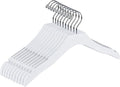 Quality White Wooden Kids Hanger Luxury Design Chrome Swivel Hook (10, 14.5")