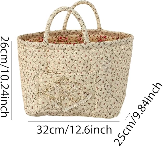 Floral Fabric Storage Basket Car Interior Storage Basket Underwear Sundries Laundry Baskets Supplies Home Organizer Bag (style 4)