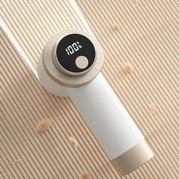 Electric Lint Remover, 1 Count USB Rechargeable 3-Speed Settings Lint Cleaner with LED Display, Household Fabric Shaver for Clothes (Silver)