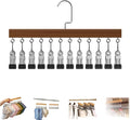 Closet Organizer with 10 Clips, Space Saving Hanging Closet Organizer, Legging Hanger for Closet Organizer with 10 Clip for Storing Jeans, Legging, Shorts (Vintage-12 Clips, 1PC)