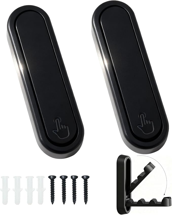 2PCS Folding Coat Hooks,Black Wall Hooks for Hanging – 2Folding Coat Hooks, Flip Down Heavy Duty Hooks Robe Hook Wall Mounted for Clothes, Towels, Hats & More