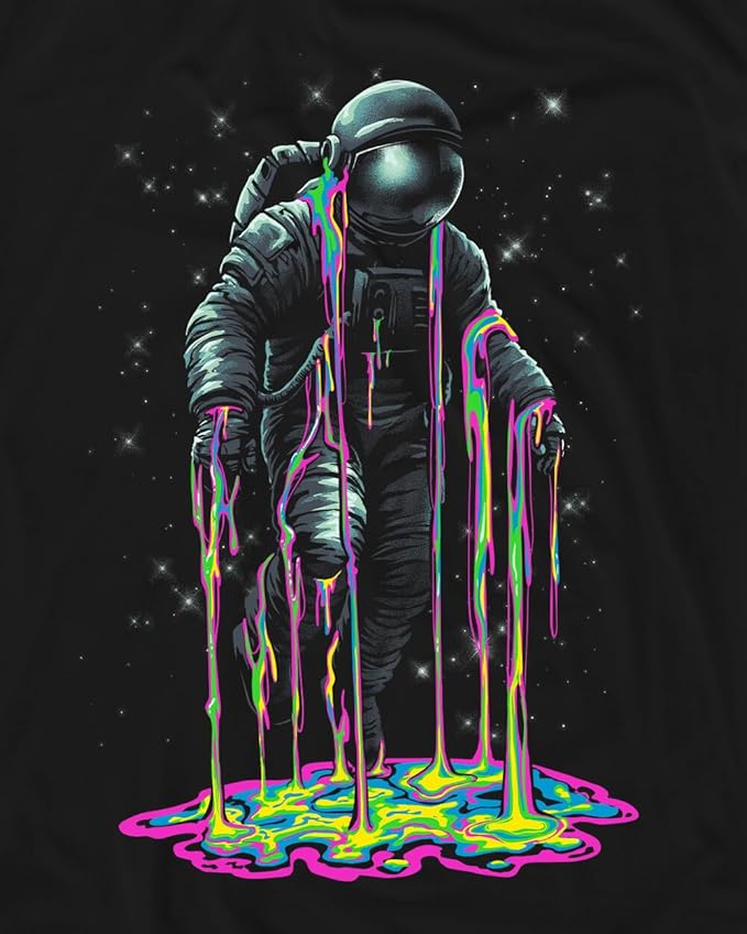 INTO THE AM Graphic Tees for Men S - 4XL Premium Short Sleeve Colorful T-Shirts Trippy Space Designs
