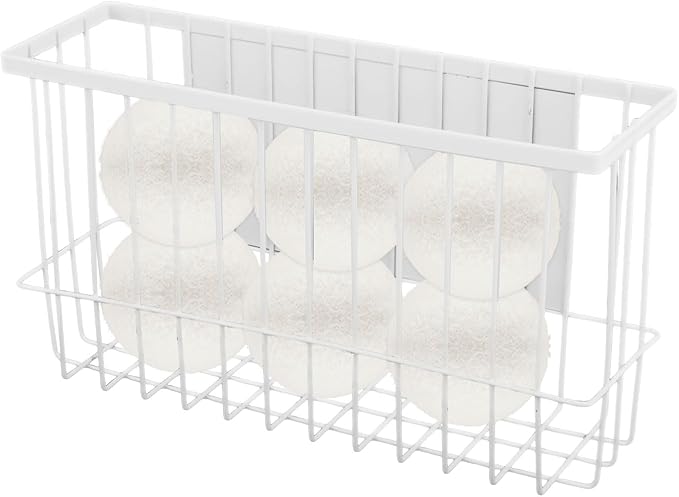 Magnetic Dryer Ball Holder, Dryer Balls Storage Wire Basket Container Rack Magnetic Lint Bin and Dryer Ball Holder for Laundry Room Organization and Storage (Balls Not Included)